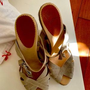 Christian Louboutin Metallic rope espadrilles.